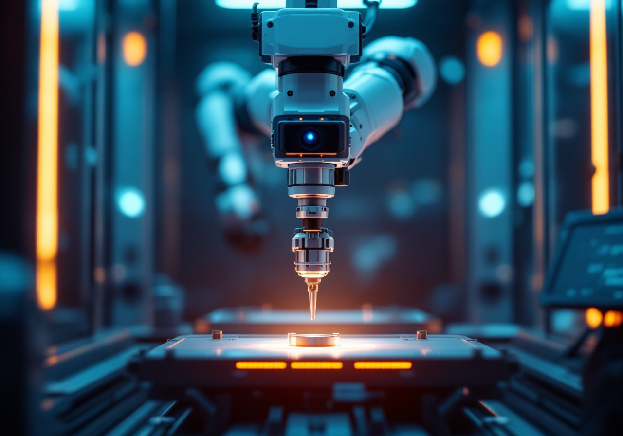 Six-axis collaborative robot arm with a gripper and machine-vision camera