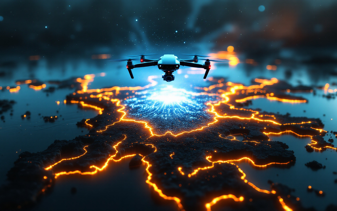 Mapping drone surveying a flooded disaster area into a point cloud